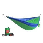 Grand Trunk Double Deluxe Hammock featuring Parachute Nylon and Straps - Blue/Green