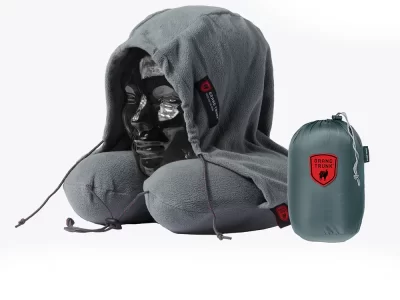 Grand Trunk Hooded Travel Neck Pillow Slate Grey