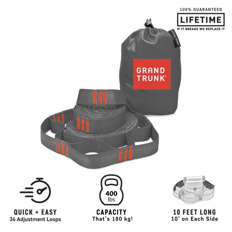 Sangles de suspension pour hamac Grand Trunk - Gris