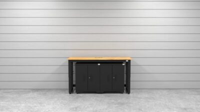 CAT FWSETA lifestyle Armoires de rangement pour garage avec 2 caissons bas et plan de travail en bois massif de 72 pouces