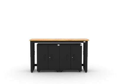 CAT FWSETA main Armoires de rangement pour garage avec 2 caissons bas et plan de travail en bois massif de 72 pouces