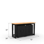 Ensemble de rangement d'atelier CAT avec 1 armoire de base, 1 armoire à outils et 1 plan de travail de 72 pouces