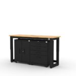 Ensemble de rangement d'atelier CAT avec 1 armoire de base, 1 armoire à outils et 1 plan de travail de 72 pouces