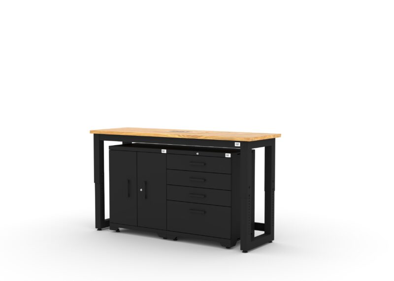 CAT garage storage cabinet set with 1 base cabinet, 1 tool cabinet and 72 inch worktop