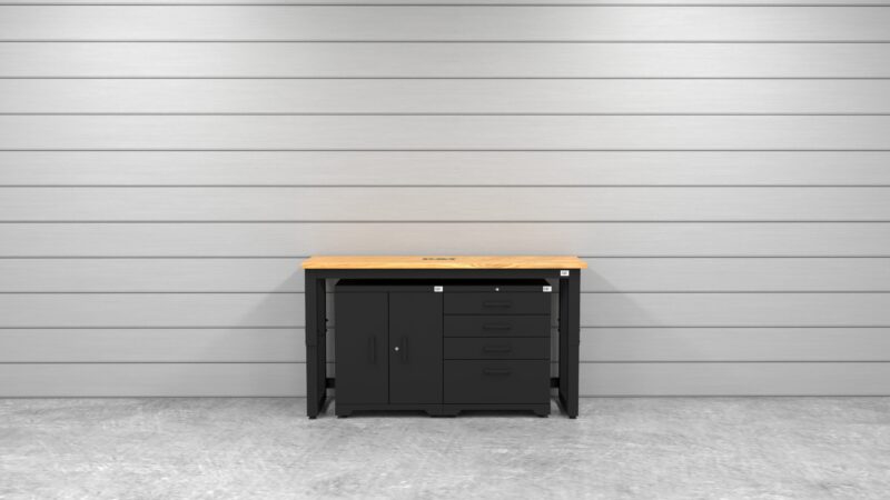 CAT garage storage cabinet set with 1 base cabinet, 1 tool cabinet and 72 inch worktop