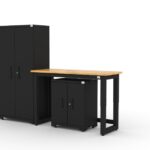 Ensemble d'armoires de rangement pour garage CAT avec 1 casier, 1 armoire de base et plan de travail de 48 pouces