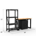 Ensemble de rangement d'atelier Catt avec 1 étagère, 1 armoire basse et établi de 48 pouces
