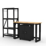 Ensemble de rangement d'atelier Catt avec 1 étagère, 1 armoire basse et établi de 48 pouces