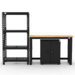 Ensemble de rangement d'atelier Catt avec 1 étagère, 1 armoire basse et établi de 48 pouces