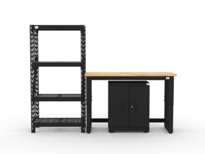 Ensemble de rangement d'atelier Catt avec 1 étagère, 1 armoire basse et établi de 48 pouces
