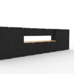 Ensemble de rangement de garage CAT avec 4 casiers, 4 armoires murales, 4 armoires de base et plan de travail de 84 pouces