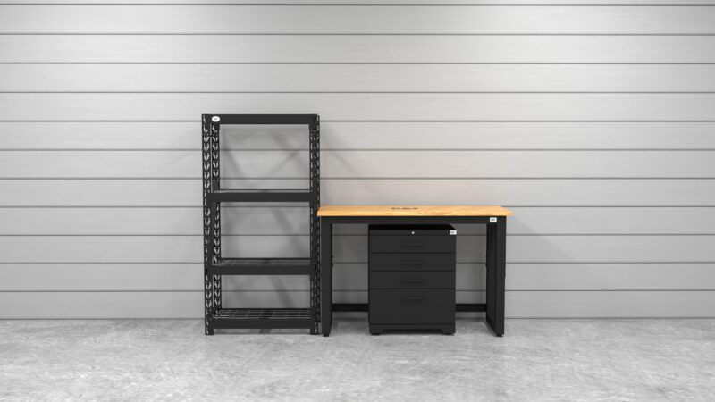 Ensemble de rangement d'atelier CAT avec 1 étagère, 1 armoire à outils et établi de 48 pouces