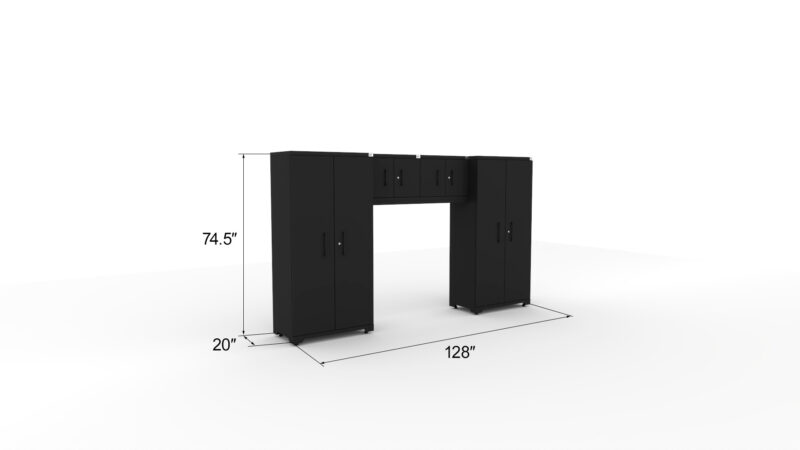 CAT fully-welded garage storage cabinets with 2 lockers and 2 wall cabinets