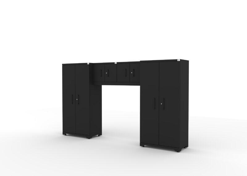 CAT fully-welded garage storage cabinets with 2 lockers and 2 wall cabinets