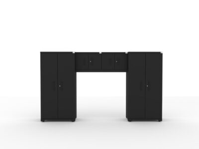 CAT fully-welded garage storage cabinets with 2 lockers and 2 wall cabinets