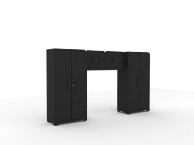 CAT fully-welded garage storage cabinets with 2 lockers and 2 wall cabinets