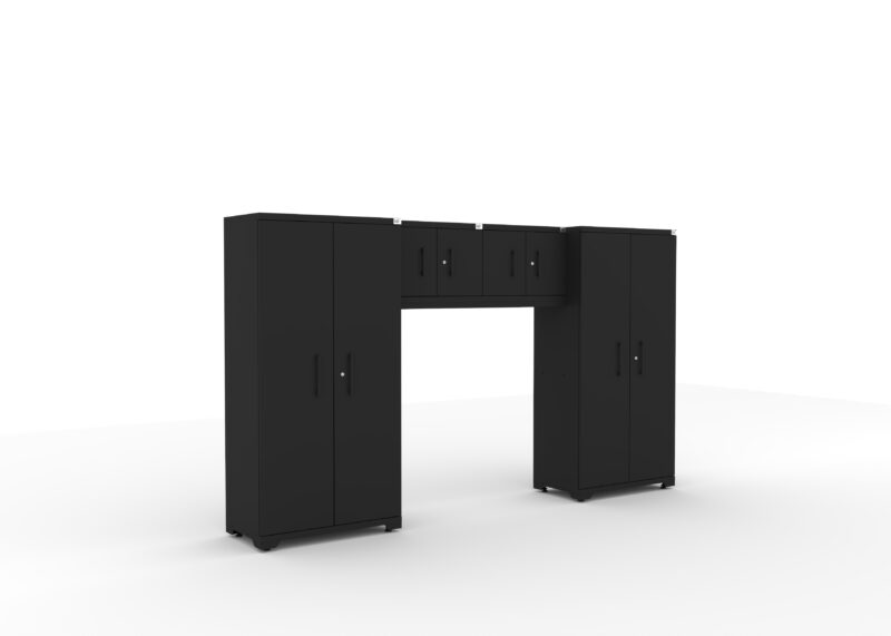 CAT fully-welded garage storage cabinets with 2 lockers and 2 wall cabinets
