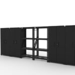 CAT fully-welded garage storage cabinets with 4 lockers and 2 shelving units