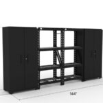 CAT fully-welded garage storage cabinets with 2 lockers and 2 shelving units