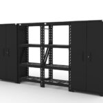 CAT fully-welded garage storage cabinets with 2 lockers and 2 shelving units