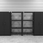 CAT fully-welded garage storage cabinets with 2 lockers and 2 shelving units