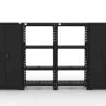 CAT fully-welded garage storage cabinets with 2 lockers and 2 shelving units