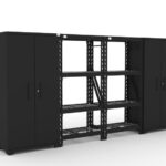 CAT fully-welded garage storage cabinets with 2 lockers and 2 shelving units