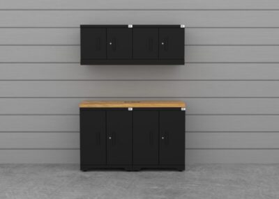 Ensemble d'armoires de rangement pour garage CAT avec 2 armoires de base, 2 armoires murales et un plan de travail de 56 pouces