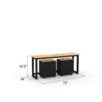 Ensemble de rangement de garage Cat avec 1 armoire basse, 1 armoire murale et établi de 72 pouces