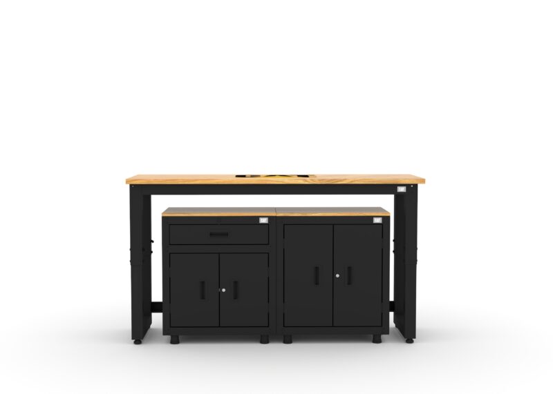 Ensemble de rangement de garage Cat avec 1 armoire basse, 1 armoire murale et établi de 72 pouces
