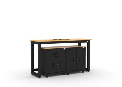 CAT RTASETB right Ensemble de rangement de garage Cat avec 1 armoire basse, 1 armoire murale et établi de 72 pouces