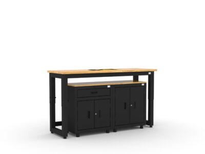 Ensemble de rangement de garage Cat avec 1 armoire basse, 1 armoire murale et établi de 72 pouces