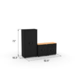 Ensemble d'armoires de rangement pour garage Cat avec 1 casier, 1 armoire basse et 1 armoire basse à tiroirs