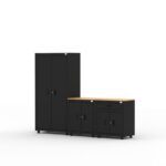 Ensemble d'armoires de rangement pour garage Cat avec 1 casier, 1 armoire basse et 1 armoire basse à tiroirs