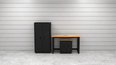 CAT RTASETF lifestyle Ensemble d'armoires de rangement CAT avec 1 casier, 1 armoire murale et établi de 48 pouces
