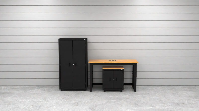 CAT RTASETF lifestyle CAT storage cabinet set with 1 locker, 1 wall cabinet and 48 inch workbench