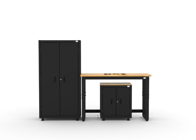 CAT RTASETF main CAT storage cabinet set with 1 locker, 1 wall cabinet and 48 inch workbench