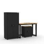 Ensemble d'armoires de rangement CAT avec 1 casier, 1 armoire murale et établi de 48 pouces