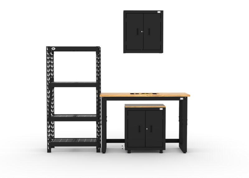 Armoires de rangement de garage CAT avec armoire murale, armoire de base, étagère et établi de 48 pouces