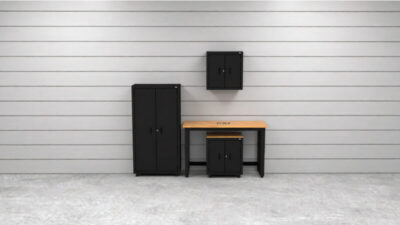 CAT RTASETI lifestyle Armoires de rangement de garage CAT avec armoire murale, armoire de base, étagère et établi de 48 pouces
