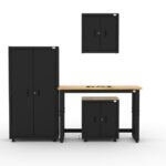 Armoires de rangement de garage CAT avec armoire murale, armoire de base, étagère et établi de 48 pouces