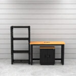 Armoires de rangement GARAGE CAT avec 1 armoire de base, 1 étagère et établi de 48 pouces