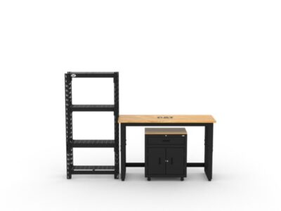 CAT garage storage cabinets with 1 drawer-base cabinet, 1 shelving unit and 48 inch workbench