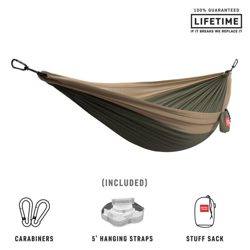 DLXH 01 02 Grand Trunk Double Deluxe Hammock Olive Khaki