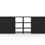 CAT garage storage cabinets with 4 lockers and shelving unit storage