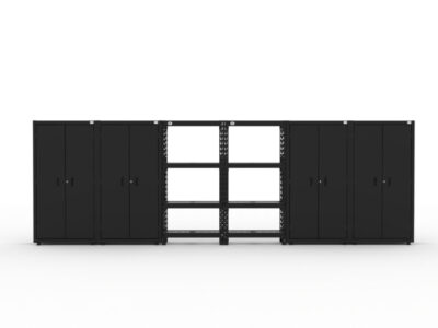 CAT garage storage cabinets with 4 lockers and shelving unit storage