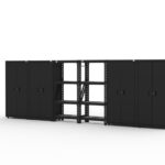 CAT garage storage cabinets with 4 lockers and shelving unit storage