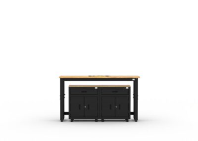 RTASETX main Unité de rangement de garage avec 2 caissons bas à 1 tiroir et 2 portes et établi de 72 pouces