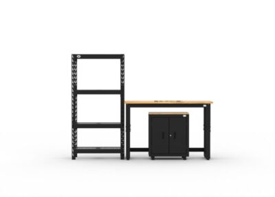 Armoires de rangement GARAGE CAT avec 1 armoire de base, 1 étagère et établi de 48 pouces