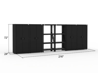 CAT garage storage cabinets with 4 lockers and shelving unit storage